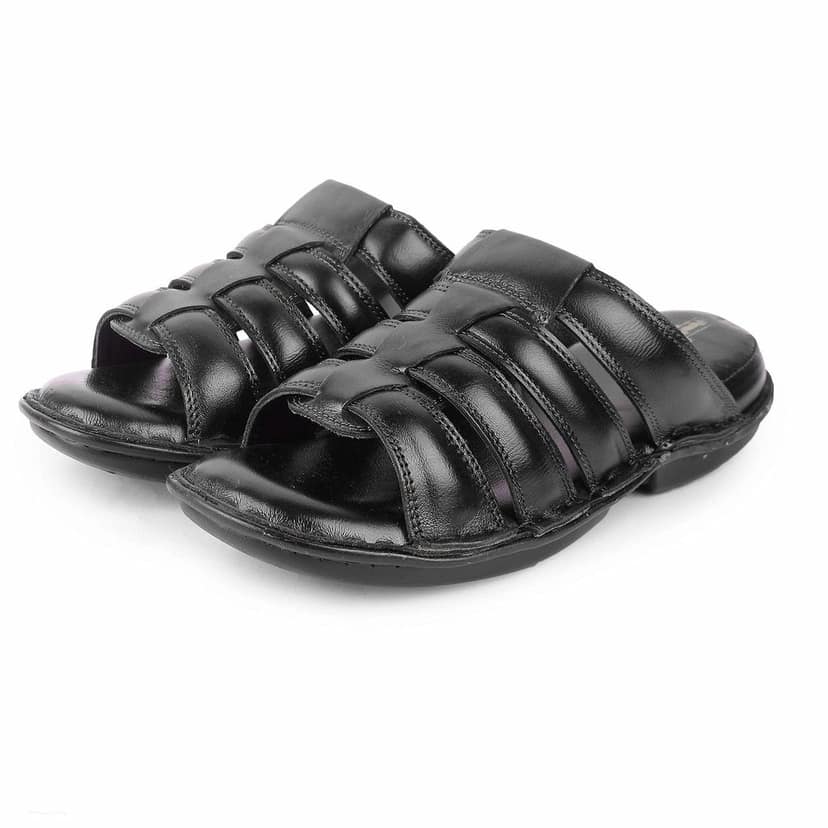 FEATHER LEATHER Men's Genuine Leather Comfortable & Fashionable Flip Flops Sandals & Slippers | Casual Indoor/Outdoor/Chappal view 5
