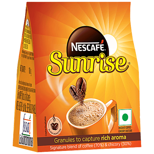 Nescafe Sunrise Instant Coffee - Chicory Mix, Rich In Aroma & Flavour, 100 g Pouch