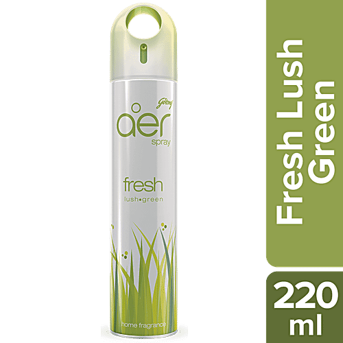 Godrej Aer spray - Home & Office Air Freshener, Fresh Lush Green, 220 ml