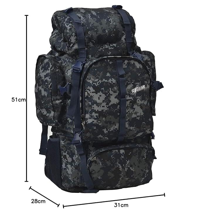 F Gear Neutron 50L, Unisex Trekking Bag|Military Bag|Army Bag|Hiking Camping Travel Leisure Tourist Outdoor Sport Rucksack (Marpat Navy) view 2
