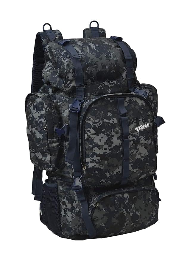 F Gear Neutron 50L, Unisex Trekking Bag|Military Bag|Army Bag|Hiking Camping Travel Leisure Tourist Outdoor Sport Rucksack (Marpat Navy) view 3