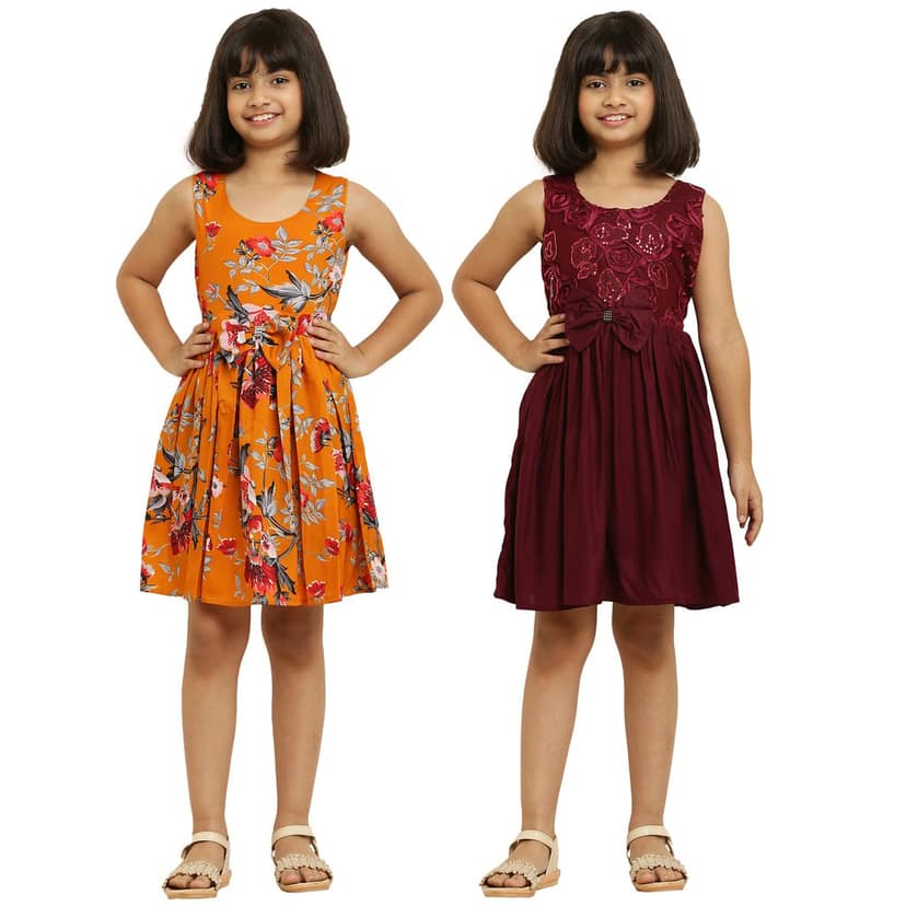Princess Stylish Girls Pair Frock & Dress