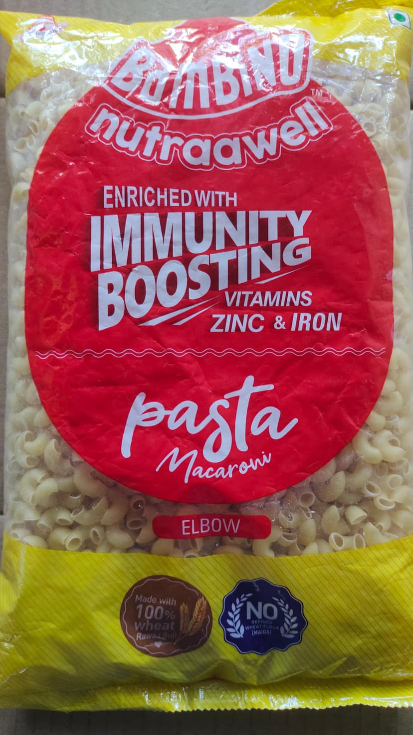 Bambino Immunity Boosting Vitamin Zinc & Iron Pasta Macaroni elbow