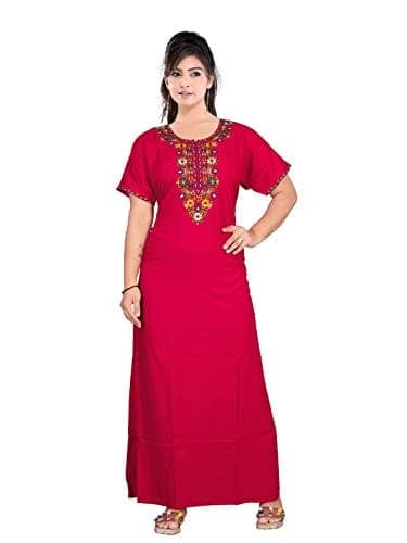 VALENCIA SLEEPWEAR Floral Embroidery Gown Maxi Nightwear Nighty Lizzy Bizzy Soft Fabric Length Night Slip view 9