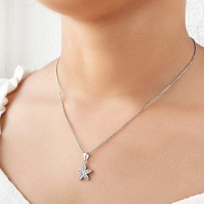 Silver Lily Pendant with Chain view 2