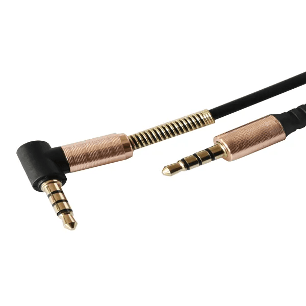 Stereo Cable Aux 90 Degree Right Angle 24K Gold Plated Male to Male Hi-Fi Sound for Car, Home Stereos, Speakers & More -1.5M view 2