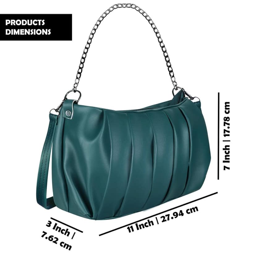 Green Designer Faux Leather Handbag For Women And Girls HB30 view 2