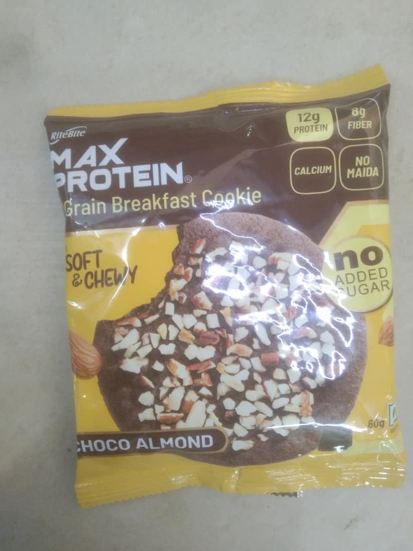 Ritebite Max Protein Grain breakfast cookie Soft Chewy cHoco almond