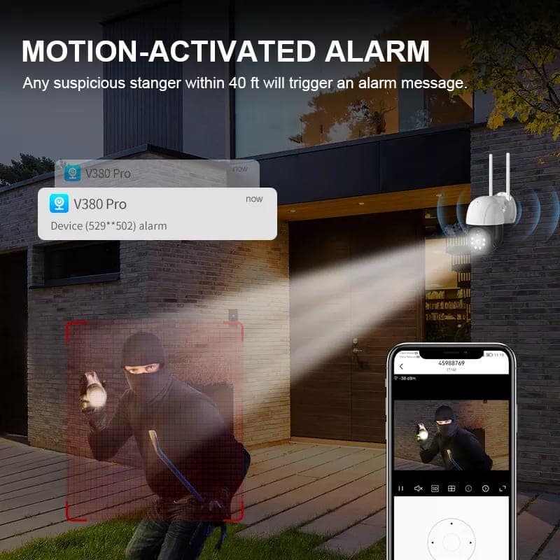 AUSHA Solar Powered 4G LTE PTZ Security Camera | Wire-Free Outdoor Cam with Color Night Vision view 8