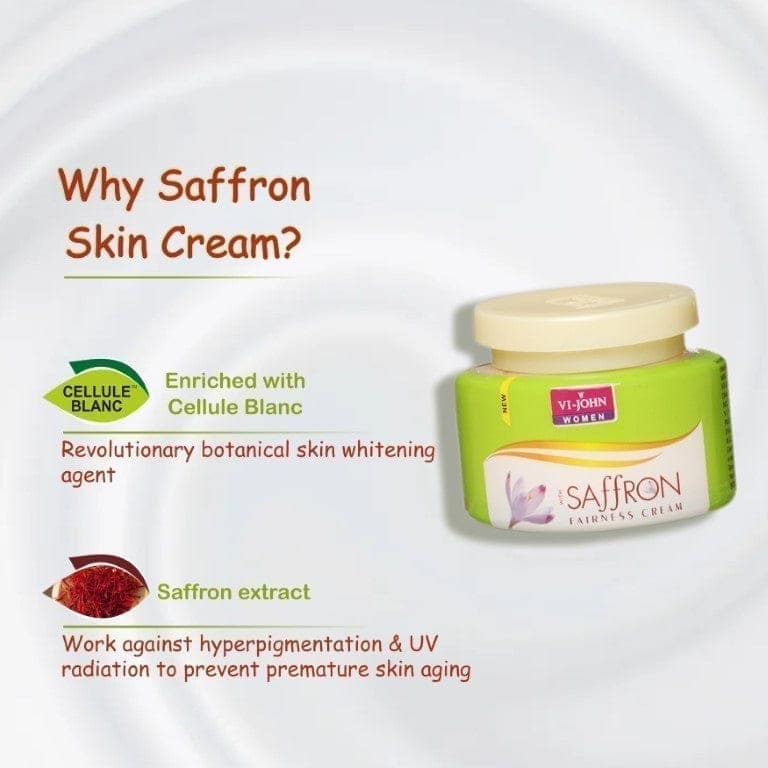 VI-JOHN Women Saffron Fairness Cream - Classic For Remove Dark Spots, Skin Whitening | With Blend Of Cellule Blanc, Saffron, Vitamin E & Mulberry Extract (All Skin) - 50 GM (Pack Of 4) view 3