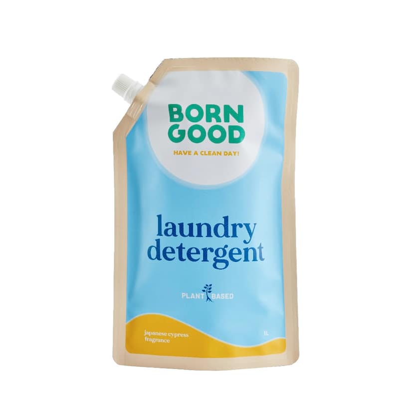Born Good Plant Based Fragrance Liquid Detergent, Japanese Cypress Fragrance, 1000 ml Refill Pouch