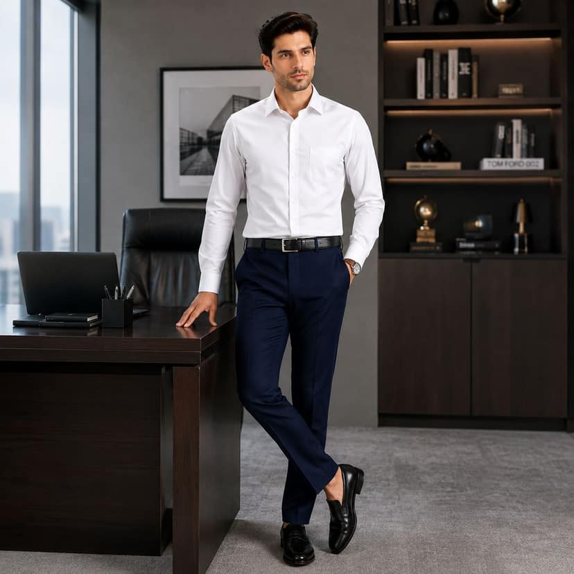 Akaya Apparels ComfortFit Blue Cotton Blend Trousers view 6