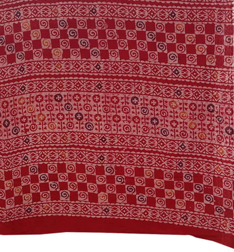 Handblock Printed Batik Cotton Saree view 2