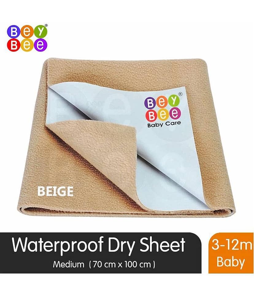 BeyBee Bed Protector Sheet (Medium (100cm X 70cm), Beige)