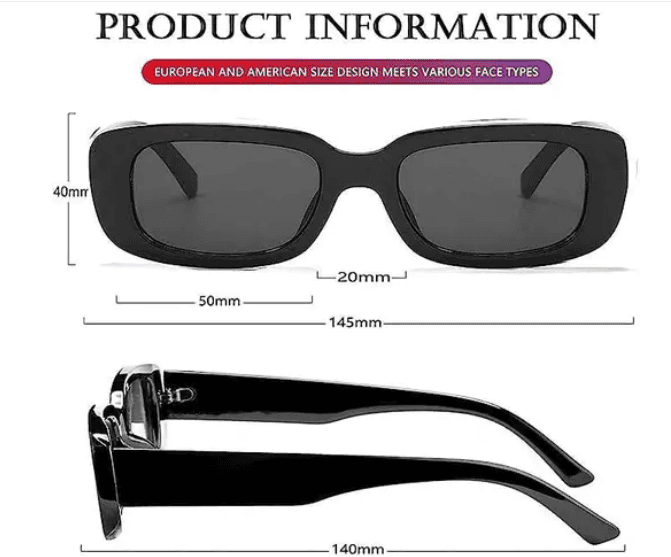 eryyxep Trendy Sunglasses Driving Sunglasses Square Frame Vintage Glasses Unisex_AQW127 view 3