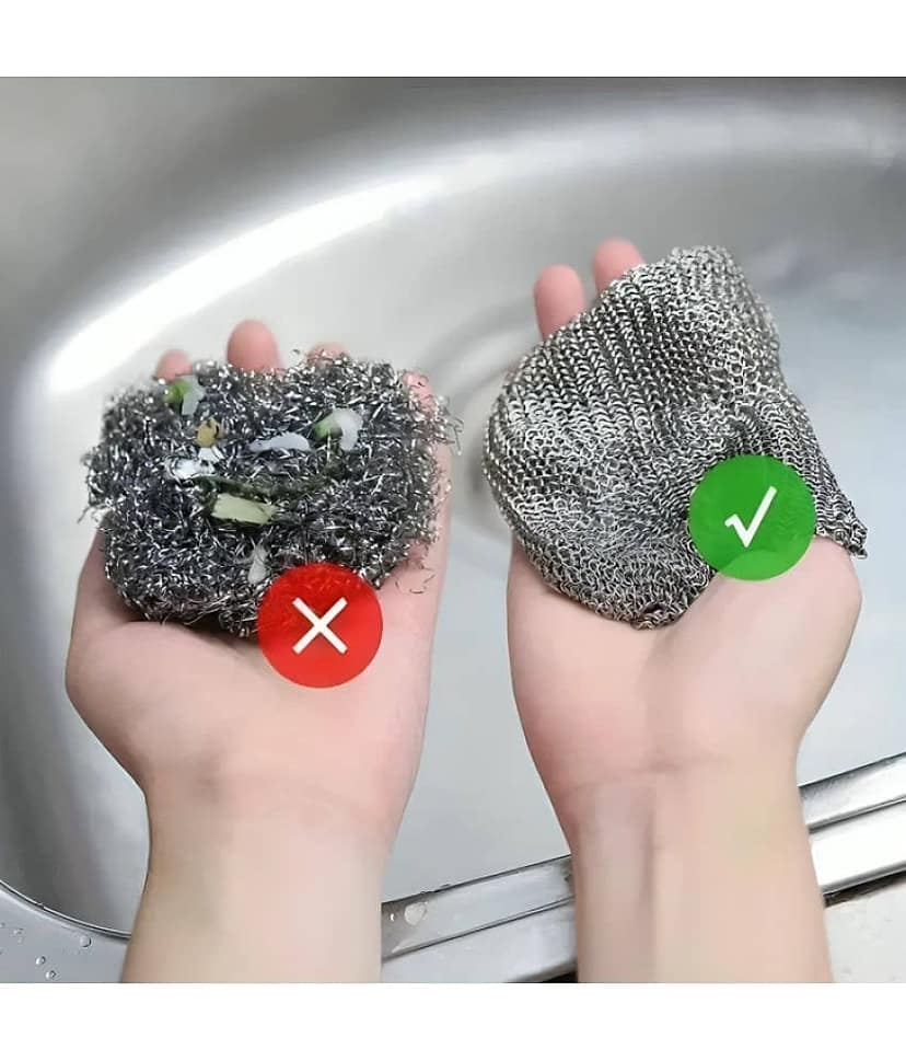 Non-Scratch Dish Wash Cloth, Steel Wire Dish Cloth (Pack of 5) view 2
