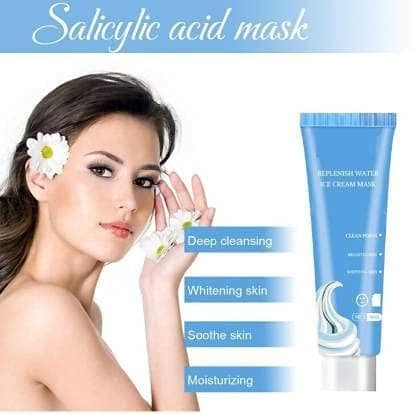 Elecsera Original Ice Cream Mask Acne Moisturizing Smear Mask Blackheads Remover Mask Cleansing & Shrinking Pores with Face Brush (2 Items in the set) view 2