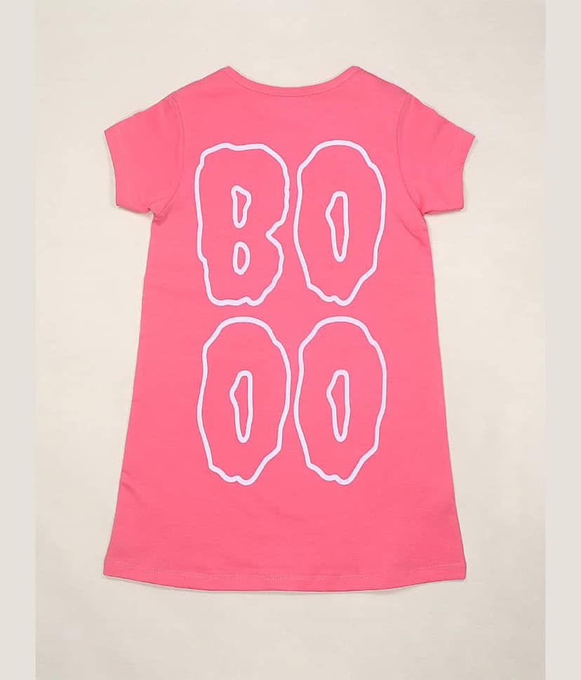 Be Awara Cotton T-shirt Dress For Girls ( Pack of 1 , Pink )