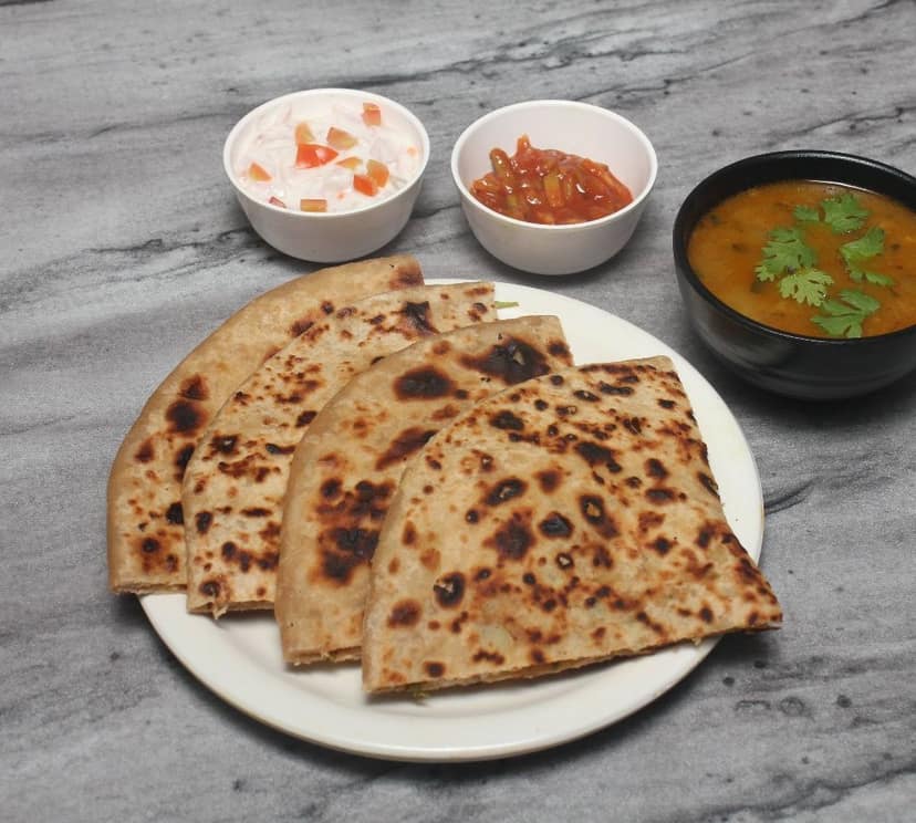 Aloo stuffed paratha with sabji [ 1 pieces ]