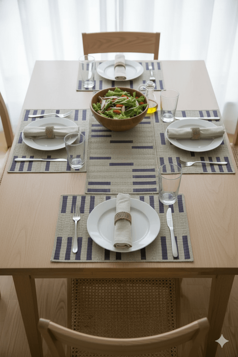 Madurkathi Masland Table Mat And Runner Set Handmade view 3