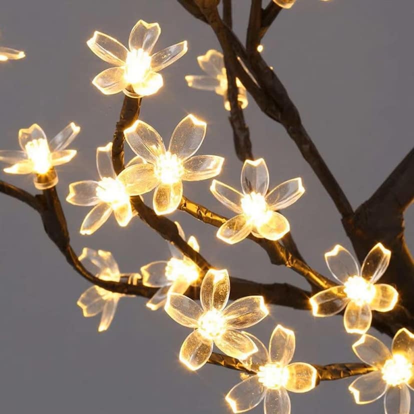 GLOWSERIE Metal Tree Lamp Illuminated Floral Branch Table Lamp view 2