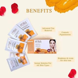 Lotus Herbals Radiance Boost Ubtan Gold Facial Kit Turmeric, Sandalwood, Rose Water and 24k Gold flakes Vegan47gm view 2