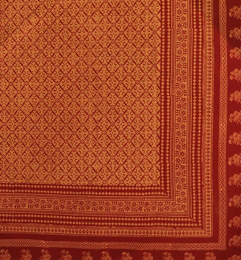 Hand Block Printed Bagh Cotton Single Bed Sheet view 7
