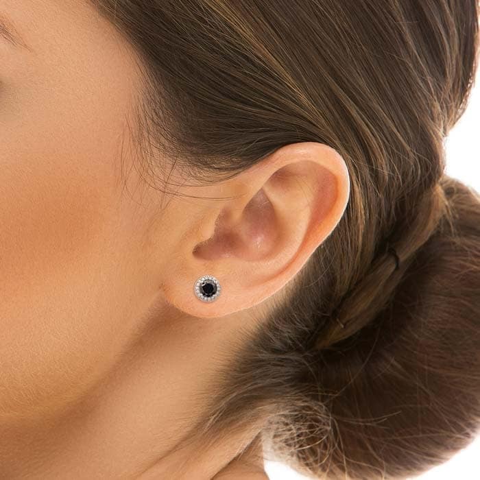 Silver Night Aura 6mm Round Studs view 2