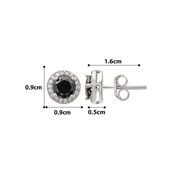 Silver Night Aura 6mm Round Studs view 4