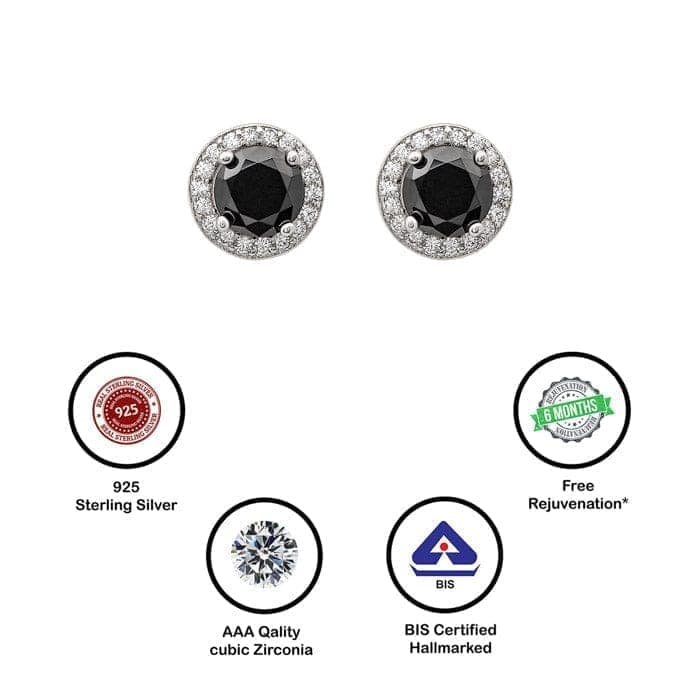 Silver Night Aura 6mm Round Studs view 7