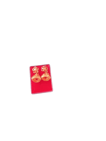 Gold Plated Traditional Indian Jhumka Earrings for Women view 3