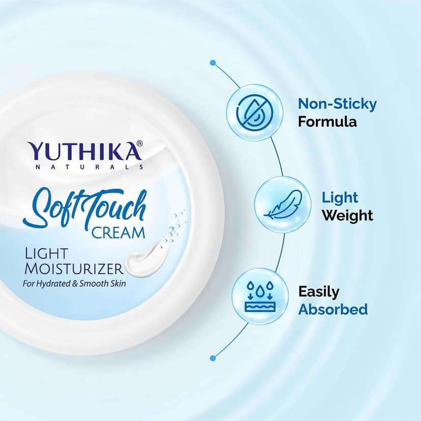 Yuthika SoftTouch Moisturizer for Face, Body, Hand, Dry Skin Moisturizer for Winter, Instant Hydration Cream (100ml) view 5