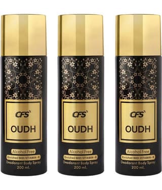 CFS Oudh Black Deodorant Spray for Unisex 600 ml ( Pack of 3 )