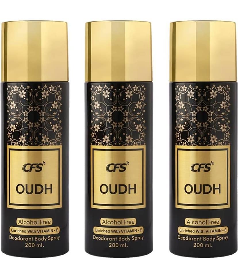 CFS Oudh Black Deodorant Spray for Unisex 600 ml ( Pack of 3 )