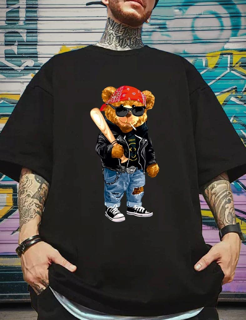 SCOTT FINCHER Men's Streetwear Hip Hop T-Shirt, Summer Casual Short Sleeve Cotton T-Shirt, Harajuku Style Loose Fit Tee Shirt : AA(ARN)BLACK_256