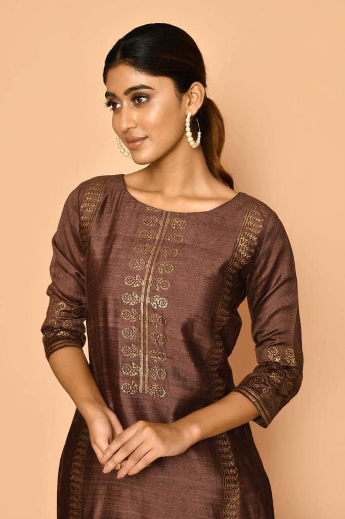 Jasper Handloom cotton silk kurta for women view 2