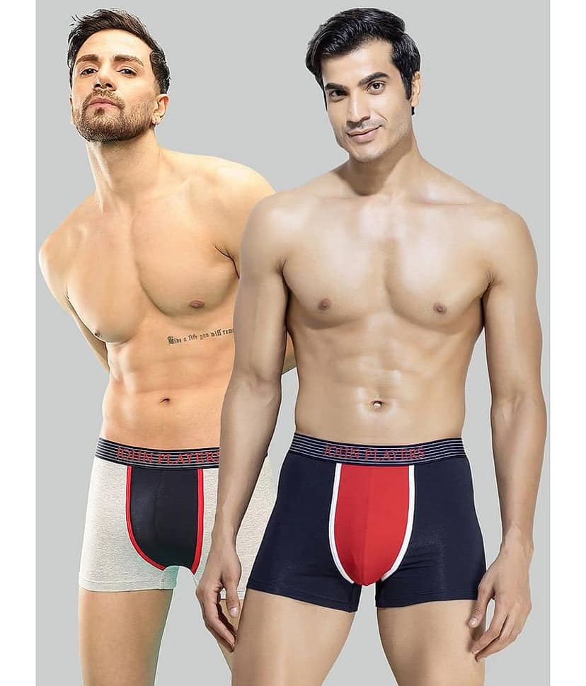John Players Multicolor Cotton Blend Men's Trunks ( Pack of 2 )