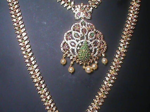 Indian Traditional Gold Plated Haram Necklace Set With Earrings For Women view 4