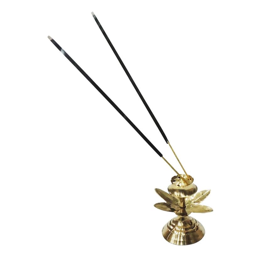 Brass Kamal Patta Agarbatti Stand No. 5, Height : 2.4 Inch (ZMAS147 D) view 2