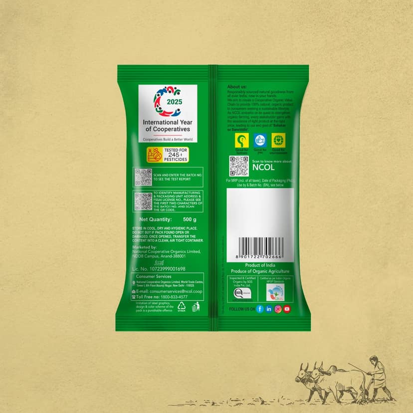 Bharat Organics Unpolished Moong Dal (Dhuli) - 1kg view 2
