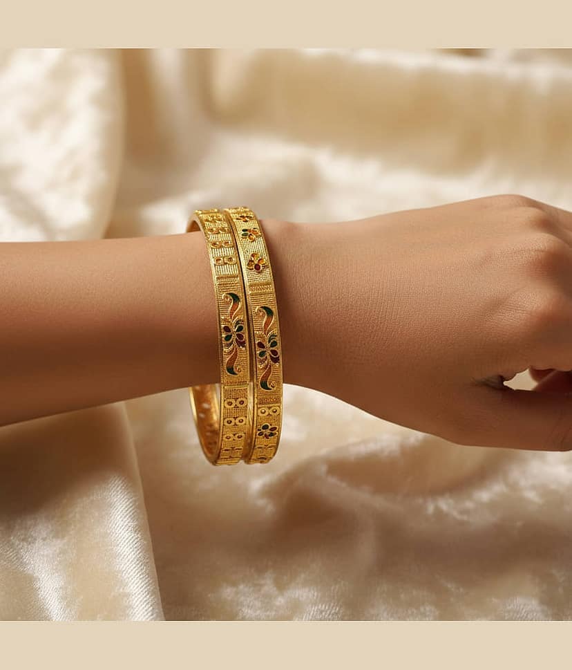 VIVASTRI Gold Bangle Set ( Pack of 4 ) view 2