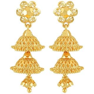 Traditional 1gm gold and micron plated jhumkis