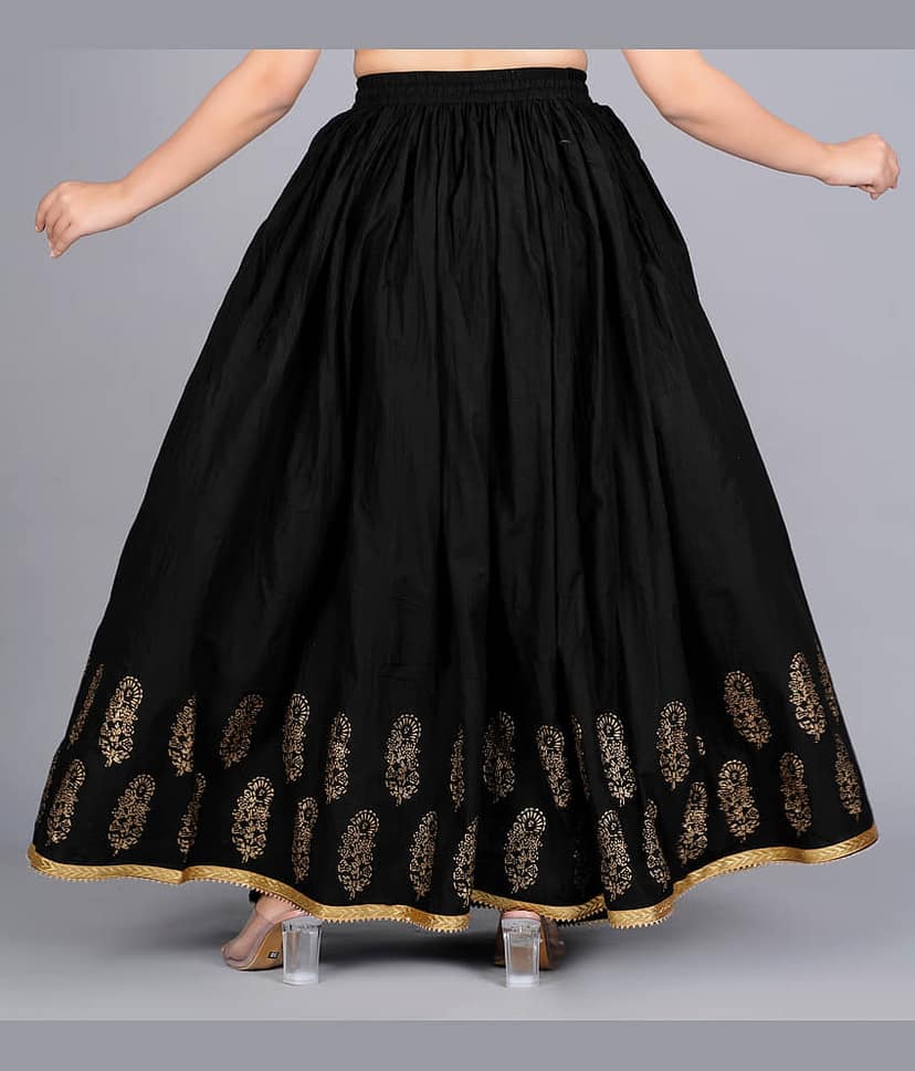 FABRR - Black Cotton Women's A-Line Skirt ( Pack of 1 ) view 2