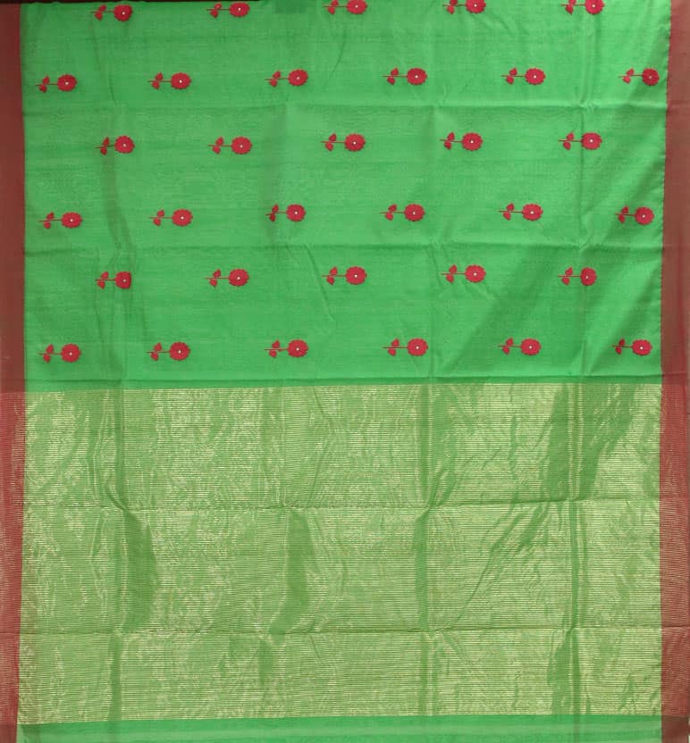Handloom Chanderi Silk By Mercerized Cotton Saree view 2
