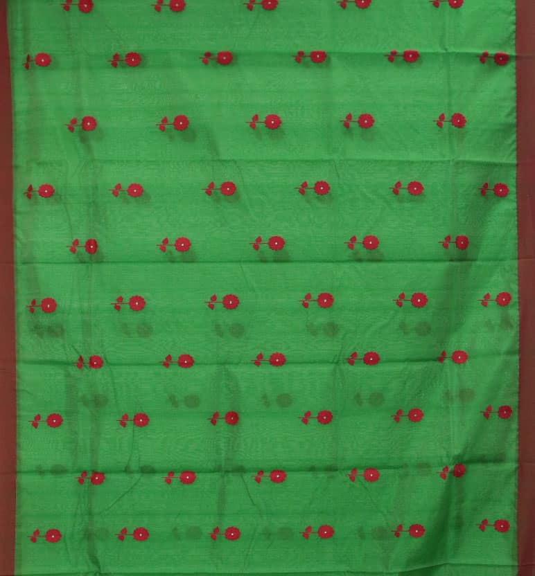 Handloom Chanderi Silk By Mercerized Cotton Saree view 3