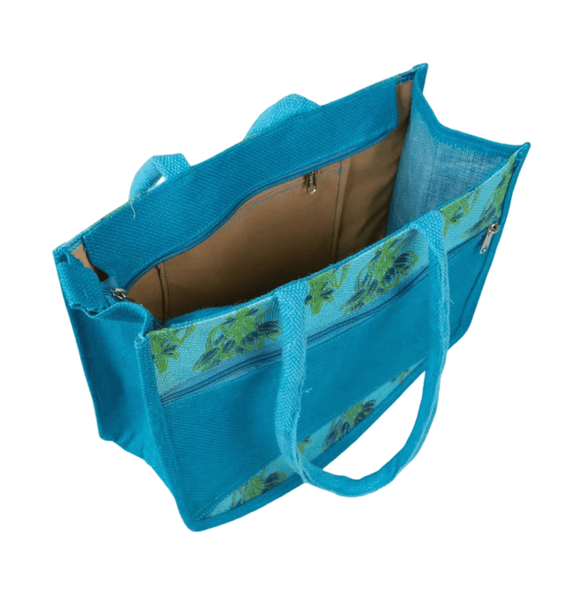 Blue Jute Hand Bag view 3
