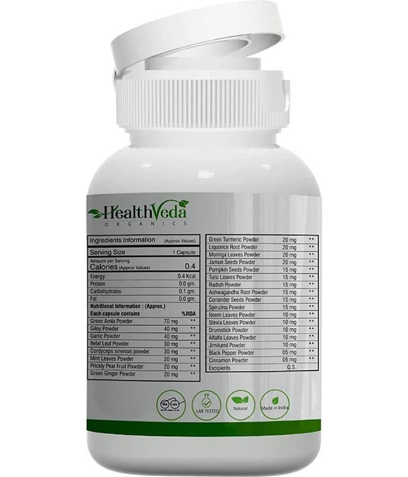 Health Veda Organics Capsule 60 no.s Pack of 1 view 2