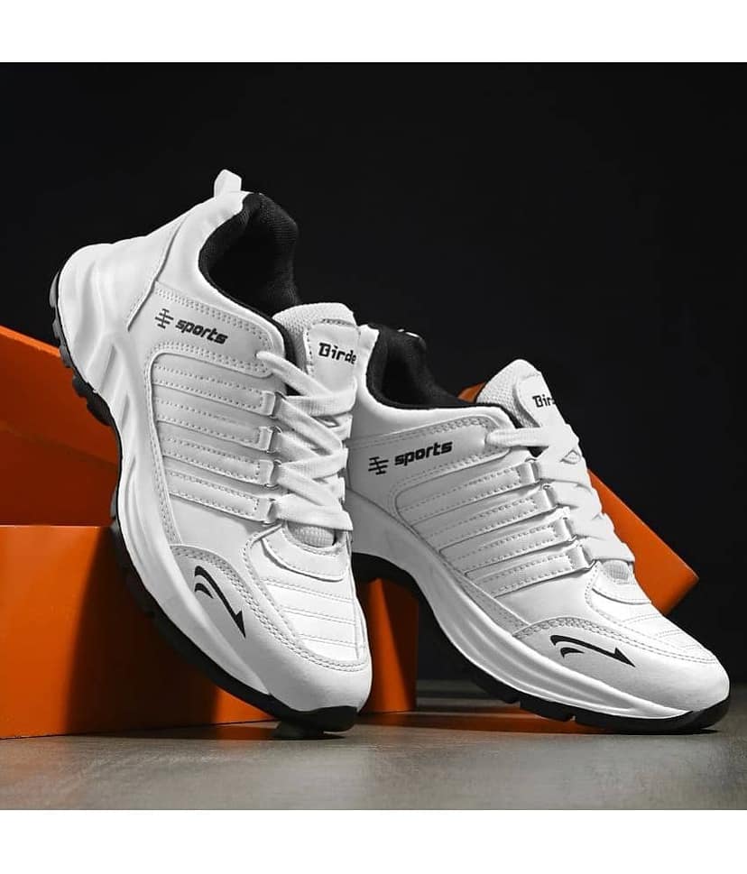 Birde White Men's Sports Running Shoes