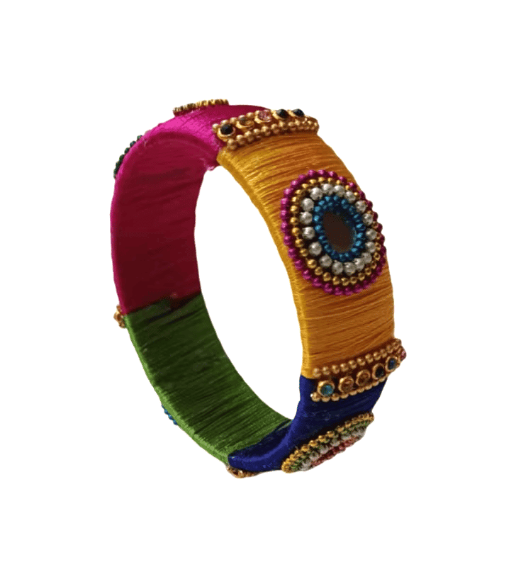 MultiColour Silk Thread Bangles For Women