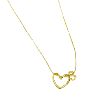 Gold-Toned Heart Initial S Pendant Necklace